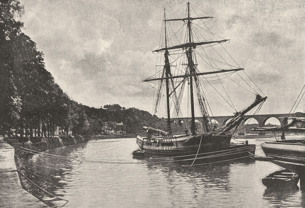 MORBIHAN. Hennebont. Blavet 1895 old antique vintage print picture